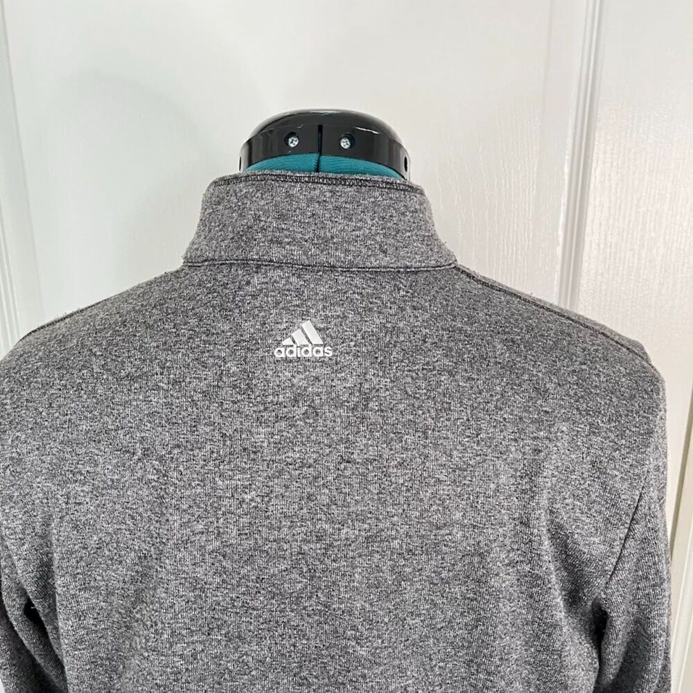 Adidas 1/2 Zip Long Sleeve Fitted Pullover Sweatshirt Jacket - Picture 12 of 14